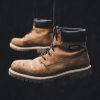 brown leather lace up boot