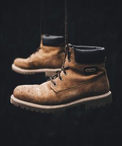 brown leather lace up boot